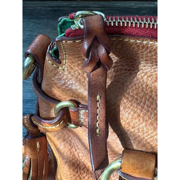 Dooney & Bourke Natural Brown Florentine Leather Satchel Top Handle Bag Purse - Picture 8 of 16
